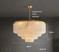 Modern Natural Marble LED Living Room Chandeliers - Elegant Lighting Fixtures for Staircases, Lofts, and Dining Rooms