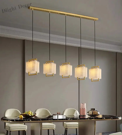 Modern Natural Marble LED Living Room Chandeliers - Elegant Lighting Fixtures for Staircases, Lofts, and Dining Rooms