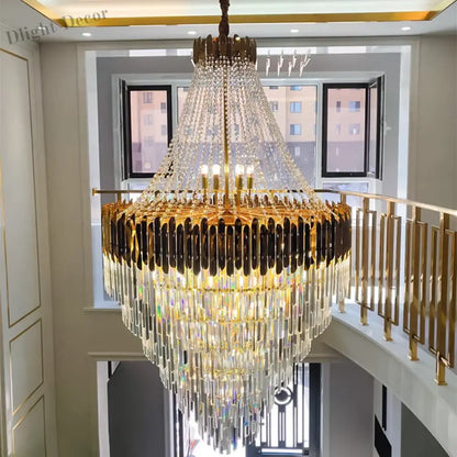 Modern Nordic Crystal Pendant Lights - Light Luxury Elegance for Villas, Hotels, and Double Staircase Living Spaces with LED Efficiency