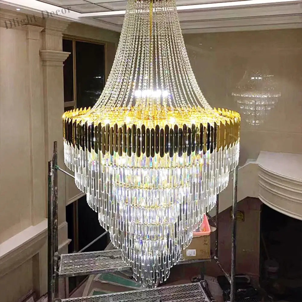 Modern Nordic Crystal Pendant Lights - Light Luxury Elegance for Villas, Hotels, and Double Staircase Living Spaces with LED Efficiency