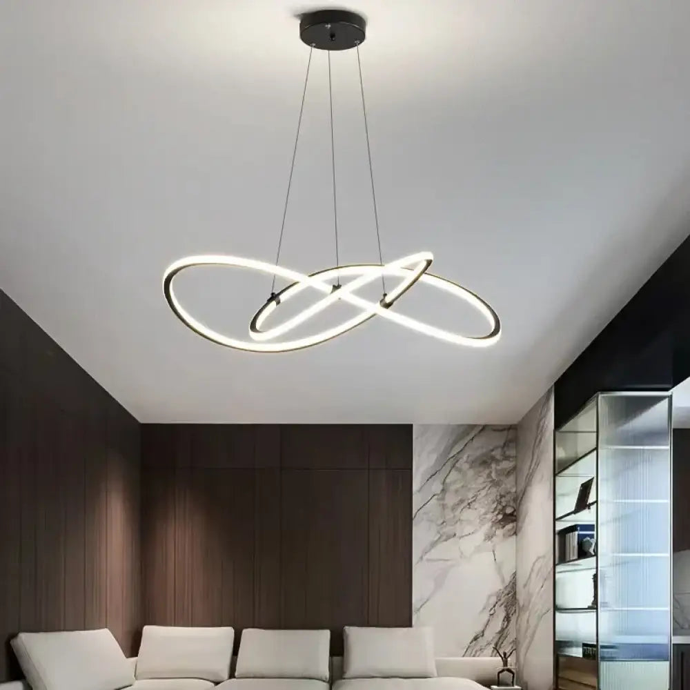 Modern Pendant Light with Remote Dimmable Control - Elegant Living Room Chandeliers with LED Luminaire