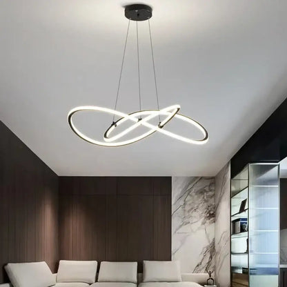 Modern Pendant Light with Remote Dimmable Control - Elegant Living Room Chandeliers with LED Luminaire