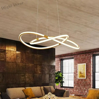 Modern Pendant Light with Remote Dimmable Control - Elegant Living Room Chandeliers with LED Luminaire