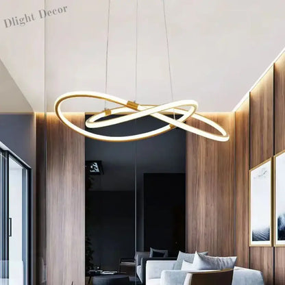 Modern Pendant Light with Remote Dimmable Control - Elegant Living Room Chandeliers with LED Luminaire