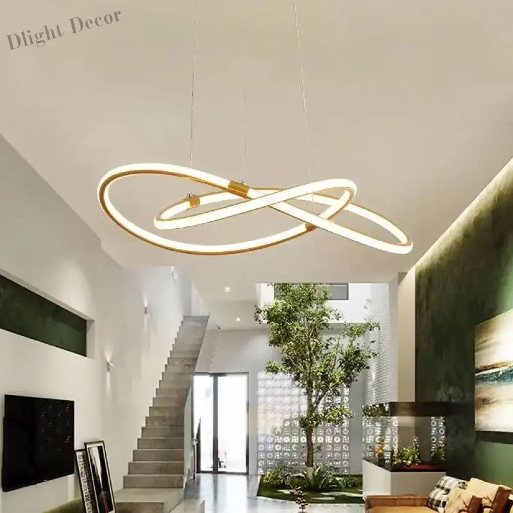 Modern Pendant Light with Remote Dimmable Control - Elegant Living Room Chandeliers with LED Luminaire