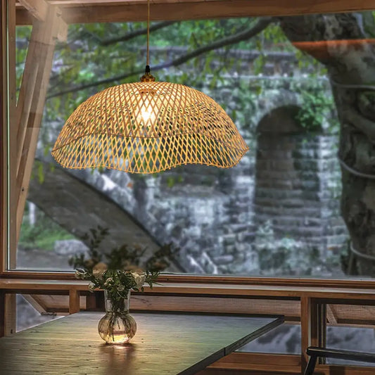 Modern Rattan Pendant Light | Modern Dining Room Lighting