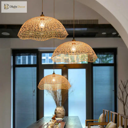 Modern Rattan Pendant Light | Modern Dining Room Lighting