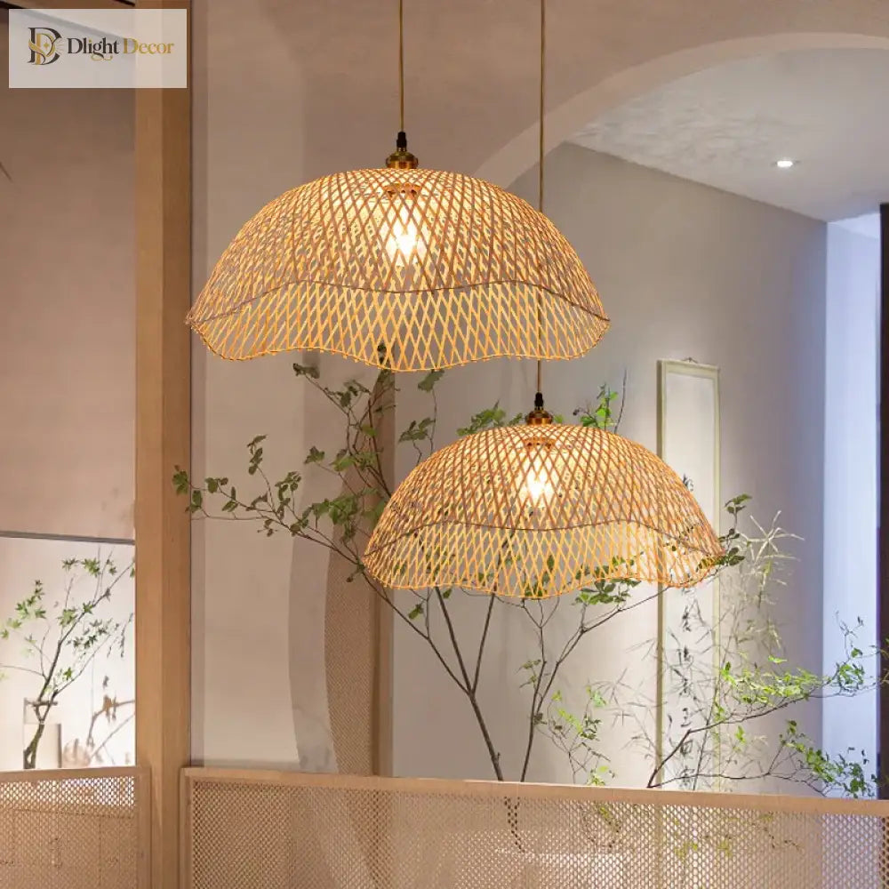 Modern Rattan Pendant Light | Modern Dining Room Lighting
