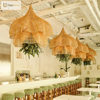 Modern Rattan Pendant Light | Kitchen Island Home Lighting