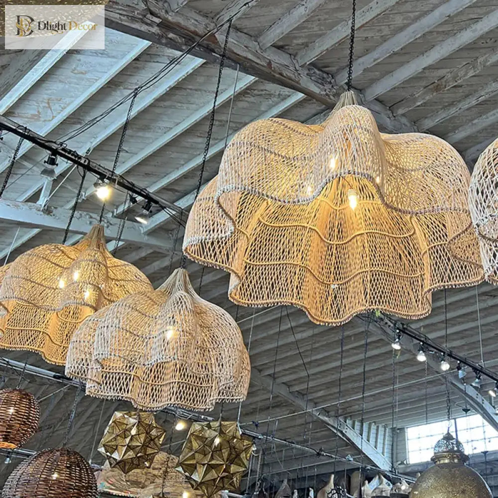 Modern Rattan Pendant Light | Kitchen Island Home Lighting