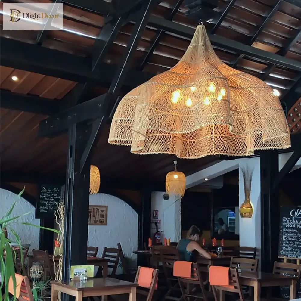 Modern Rattan Pendant Light | Kitchen Island Home Lighting
