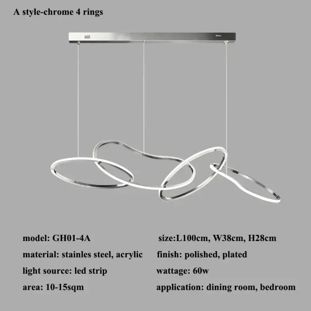 Modern Rose Gold LED Chandeliers - Elegant Lighting for Living and Dining Room Decor