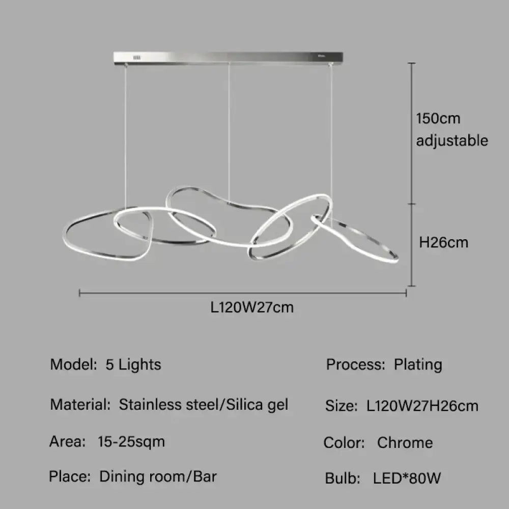 Modern Rose Gold LED Chandeliers - Elegant Lighting for Living and Dining Room Decor