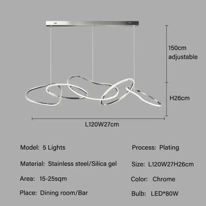 Modern Rose Gold LED Chandeliers - Elegant Lighting for Living and Dining Room Decor