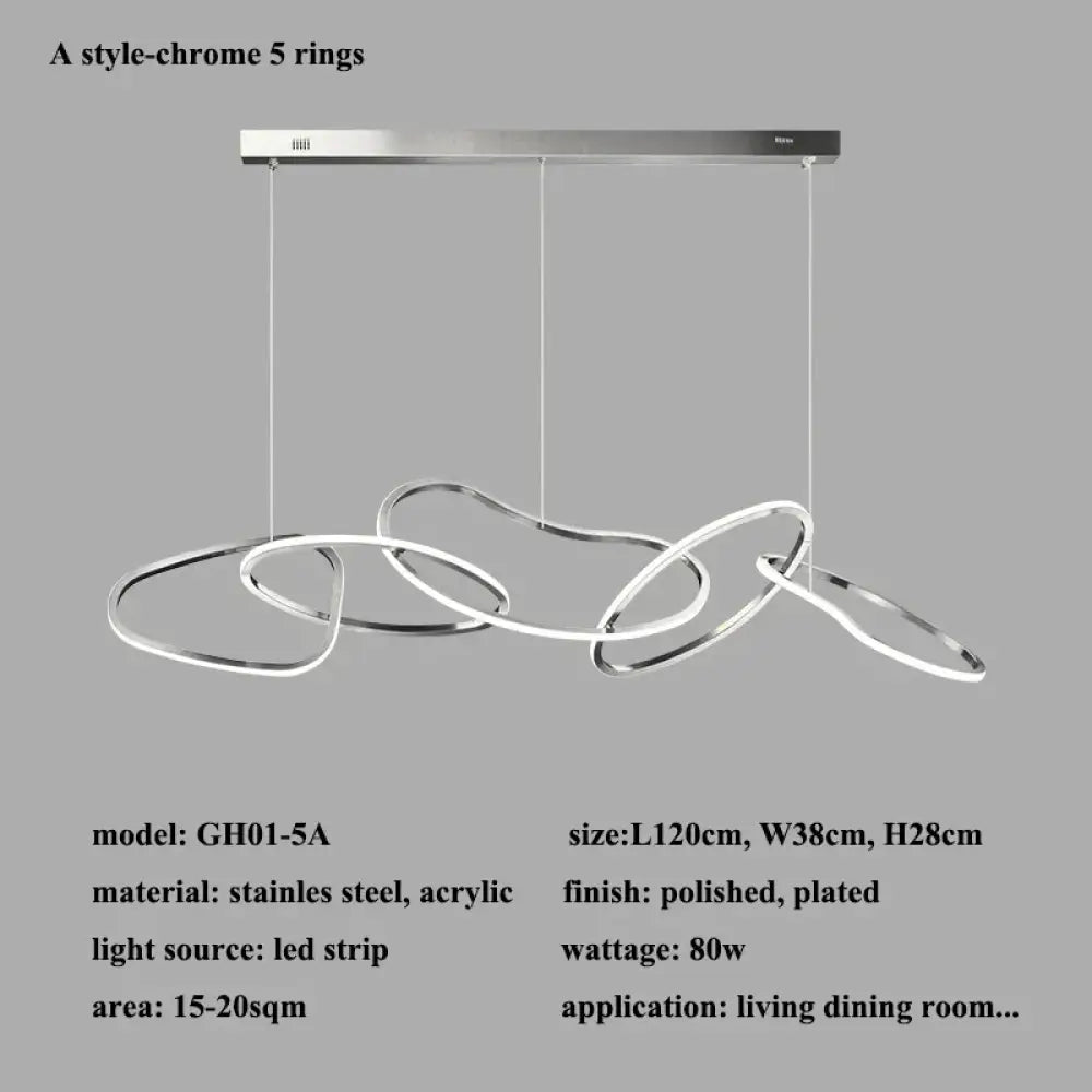 Modern Rose Gold LED Chandeliers - Elegant Lighting for Living and Dining Room Decor