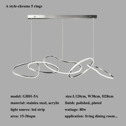 Modern Rose Gold LED Chandeliers - Elegant Lighting for Living and Dining Room Decor