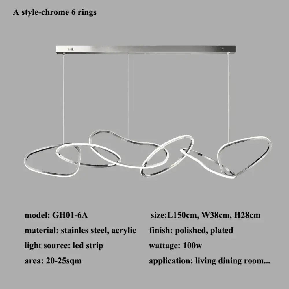 Modern Rose Gold LED Chandeliers - Elegant Lighting for Living and Dining Room Decor