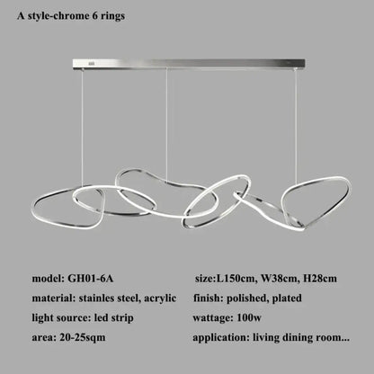 Modern Rose Gold LED Chandeliers - Elegant Lighting for Living and Dining Room Decor