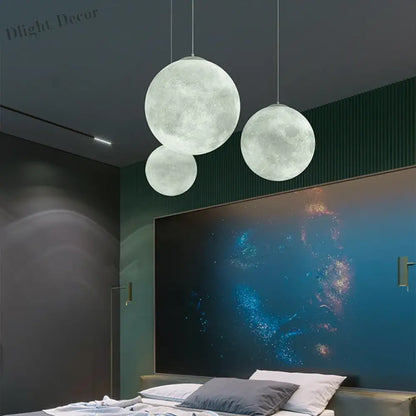 Modern Wabi-Sabi FRP Moon LED Pendant Lights - Unique Decor Chandelier for Living and Dining Rooms, Bedrooms, and Kitchens