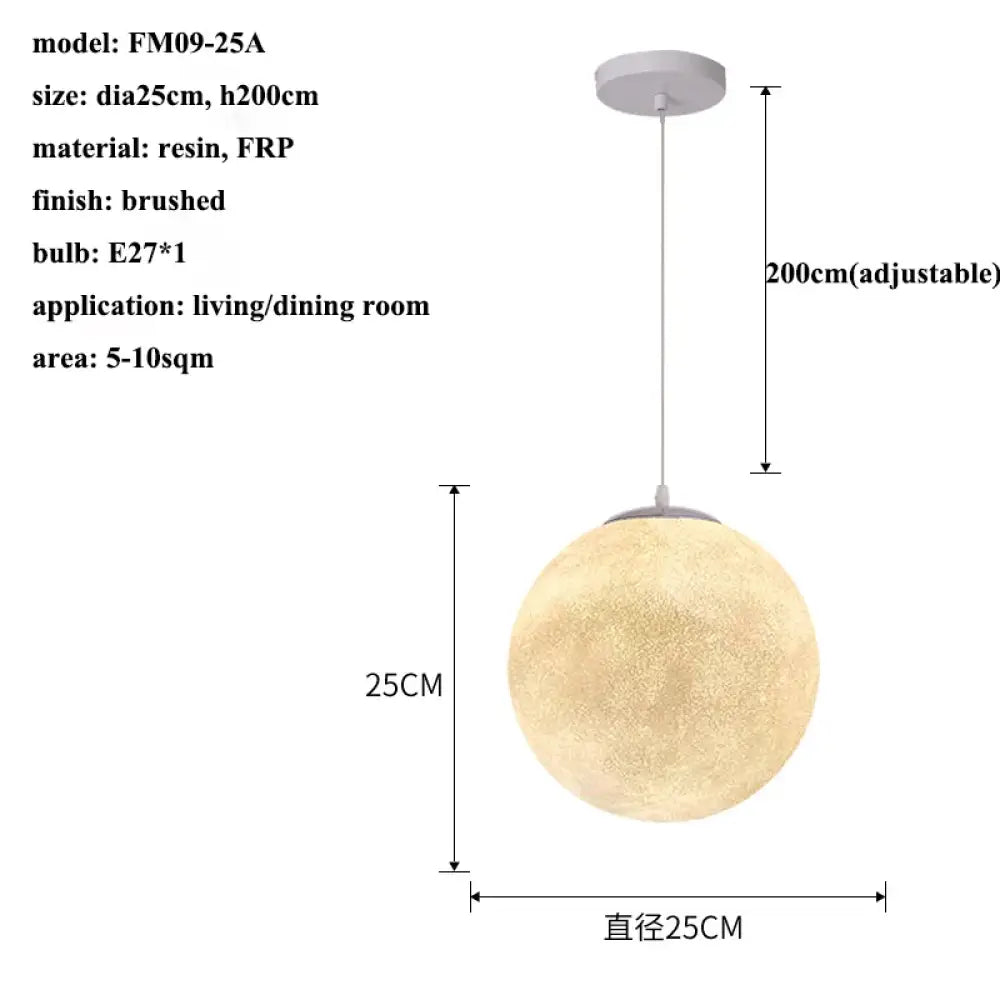 Modern Wabi-Sabi FRP Moon LED Pendant Lights - Unique Decor Chandelier for Living and Dining Rooms, Bedrooms, and Kitchens