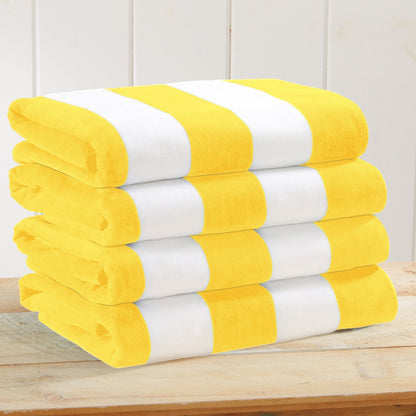 Cotton Velour Cabana Stripe Beach Towel - Novia Collection.