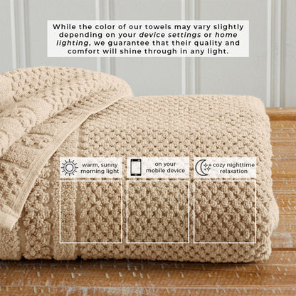100% Cotton Checkered Jacquard Bath Towel Set - Giuliana Collection