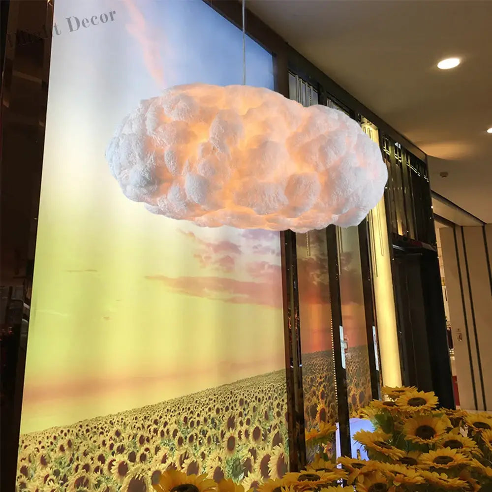 Nordic Clouds Pendant Lights - Ideal for Hotel Lobby and Restaurant Decor - Unique Silk Lamp Dark Clouds Hanglamp for Personality Decorative Lighting