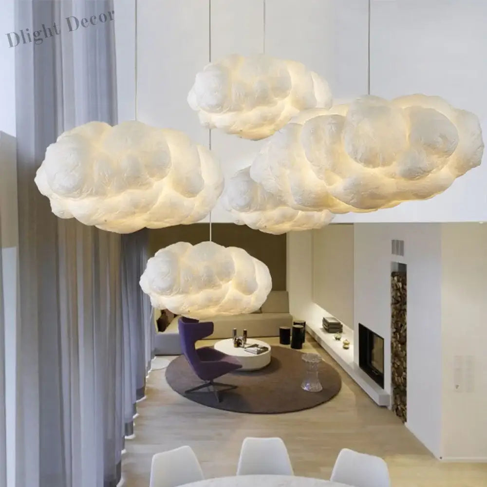 Nordic Clouds Pendant Lights - Ideal for Hotel Lobby and Restaurant Decor - Unique Silk Lamp Dark Clouds Hanglamp for Personality Decorative Lighting