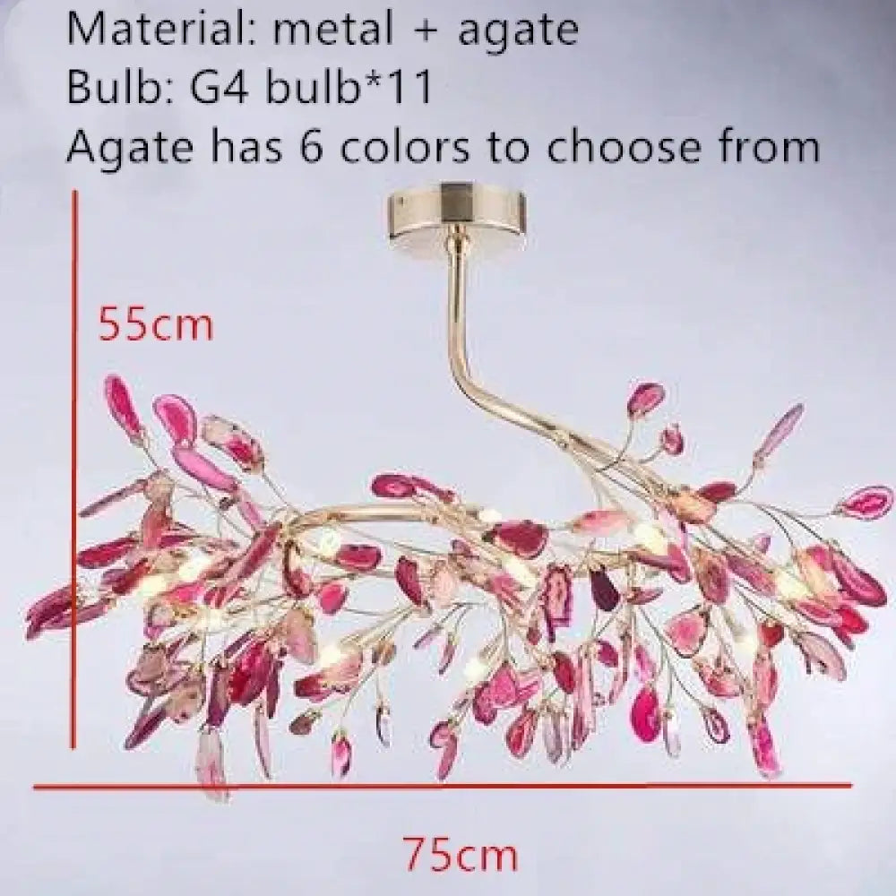 Nordic Colorful Agate LED Ceiling Chandeliers - Illuminate Your Living, Dining, and Bedroom with Artistic Elegance