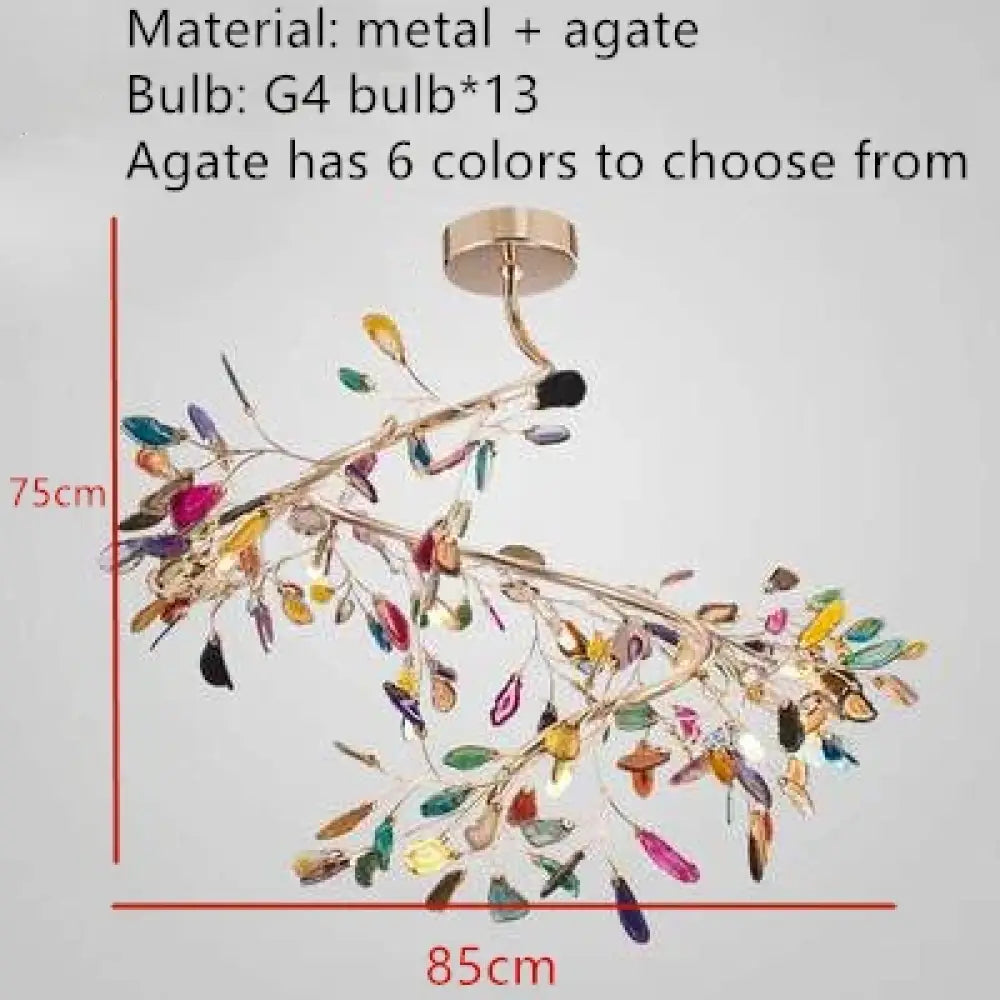 Nordic Colorful Agate LED Ceiling Chandeliers - Illuminate Your Living, Dining, and Bedroom with Artistic Elegance
