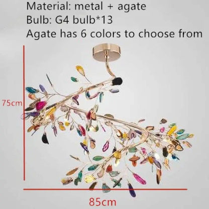 Nordic Colorful Agate LED Ceiling Chandeliers - Illuminate Your Living, Dining, and Bedroom with Artistic Elegance
