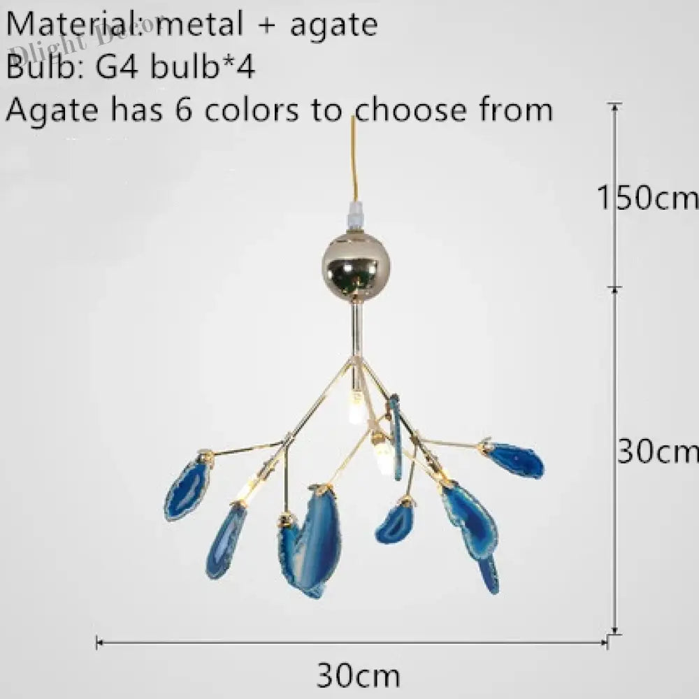 Nordic Colorful Agate LED Ceiling Chandeliers - Illuminate Your Living, Dining, and Bedroom with Artistic Elegance