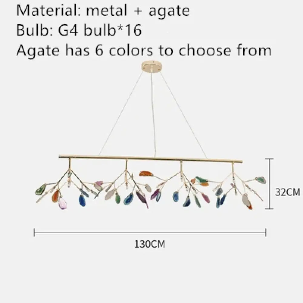 Nordic Colorful Agate LED Ceiling Chandeliers - Illuminate Your Living, Dining, and Bedroom with Artistic Elegance