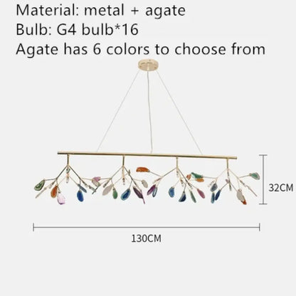 Nordic Colorful Agate LED Ceiling Chandeliers - Illuminate Your Living, Dining, and Bedroom with Artistic Elegance