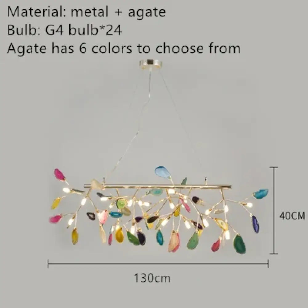 Nordic Colorful Agate LED Ceiling Chandeliers - Illuminate Your Living, Dining, and Bedroom with Artistic Elegance