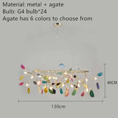 Nordic Colorful Agate LED Ceiling Chandeliers - Illuminate Your Living, Dining, and Bedroom with Artistic Elegance