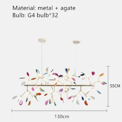 Nordic Colorful Agate LED Ceiling Chandeliers - Illuminate Your Living, Dining, and Bedroom with Artistic Elegance