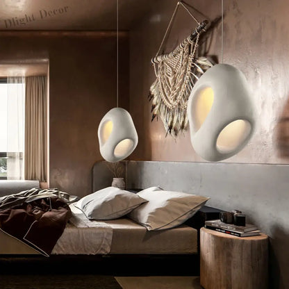 Nordic Creative Wabi-Sabi Wind LED Pendant Lights - Unique Home Decor for Bedrooms, Dining Rooms, and Bedside Lighting