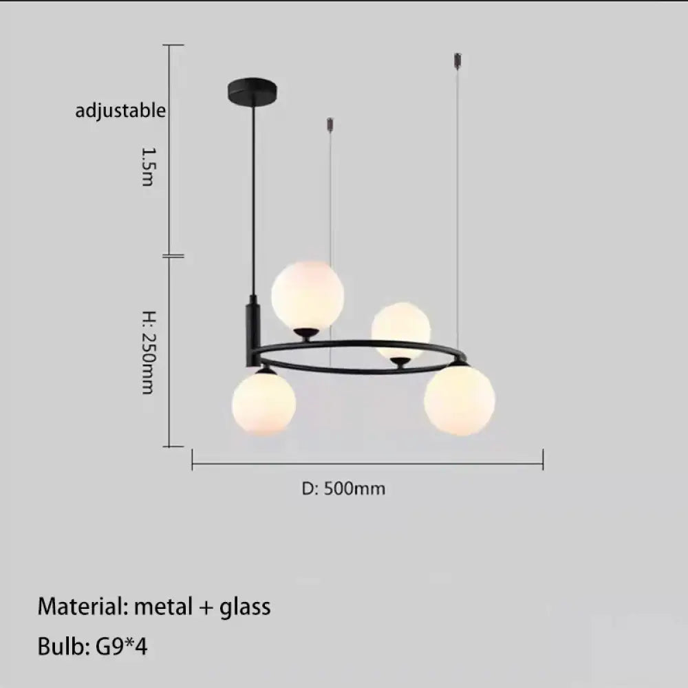 Nordic Designer LED Ceiling Chandelier - Glass Lampshade with G9 Bulb Socket for Living Room, Center Table, Bedroom Pendant Lights, and Home Decor Fixture