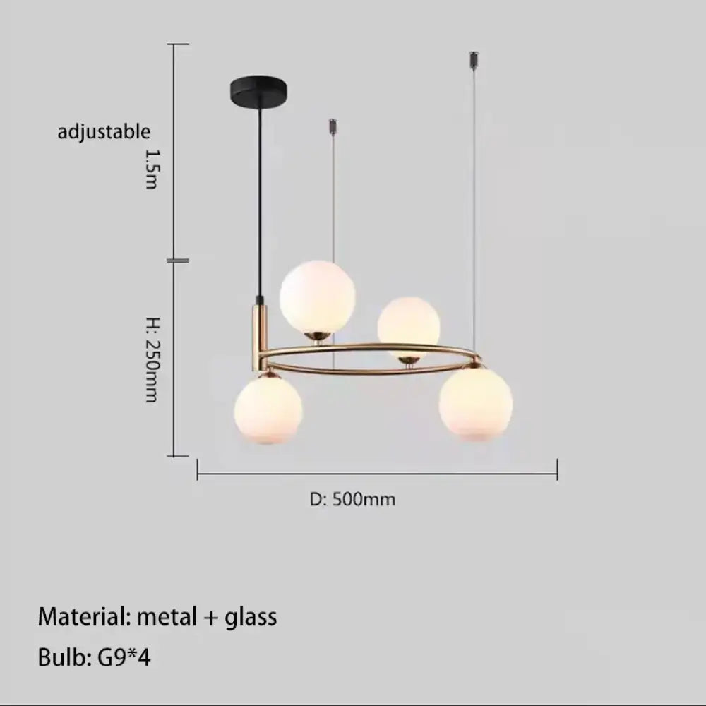 Nordic Designer LED Ceiling Chandelier - Glass Lampshade with G9 Bulb Socket for Living Room, Center Table, Bedroom Pendant Lights, and Home Decor Fixture
