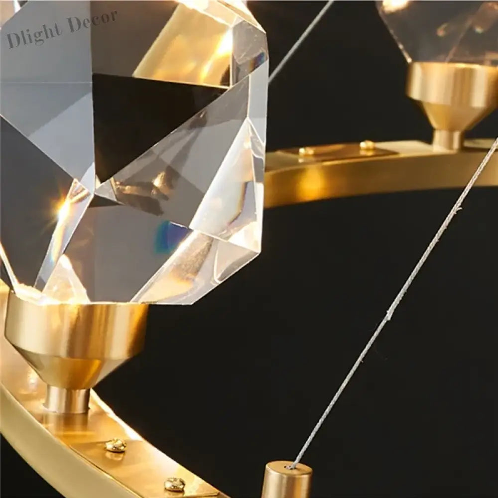 Nordic LED Crystal Pendant Lights - Elegant Chandelier for Living Rooms, Bedrooms, Kitchens, and Home Decoration