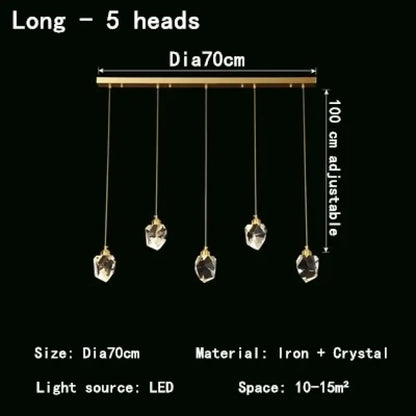 Nordic LED Crystal Pendant Lights - Elegant Chandelier for Living Rooms, Bedrooms, Kitchens, and Home Decoration