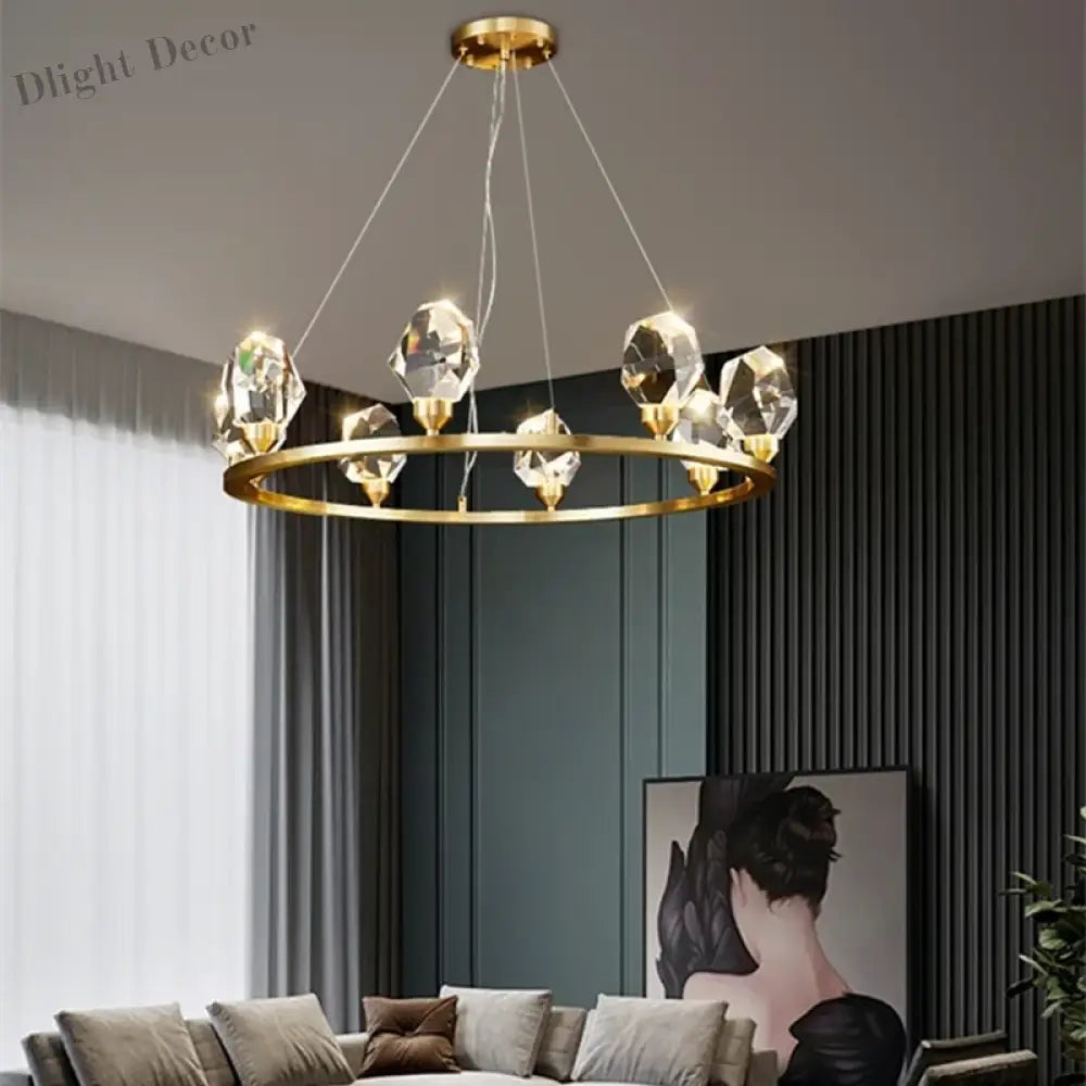 Nordic LED Crystal Pendant Lights - Elegant Chandelier for Living Rooms, Bedrooms, Kitchens, and Home Decoration