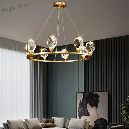 Nordic LED Crystal Pendant Lights - Elegant Chandelier for Living Rooms, Bedrooms, Kitchens, and Home Decoration
