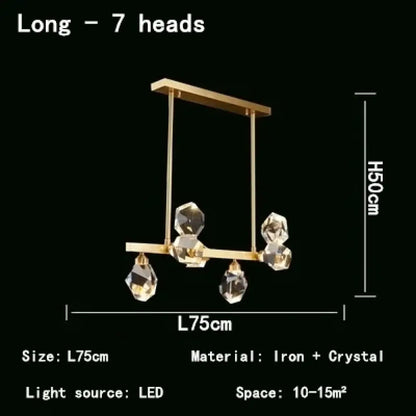 Nordic LED Crystal Pendant Lights - Elegant Chandelier for Living Rooms, Bedrooms, Kitchens, and Home Decoration