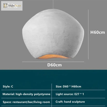 Nordic Minimalist Wabi-Sabi Art Pendant Light for Bedroom
