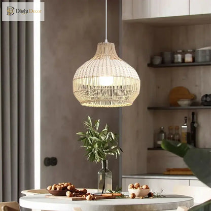 Nordic Rattan Pendant Light | Kitchen Island Home Lighting