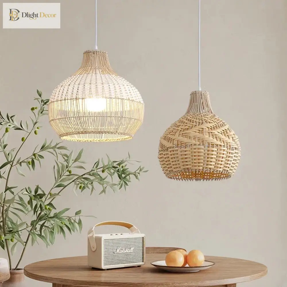 Nordic Rattan Pendant Light | Kitchen Island Home Lighting