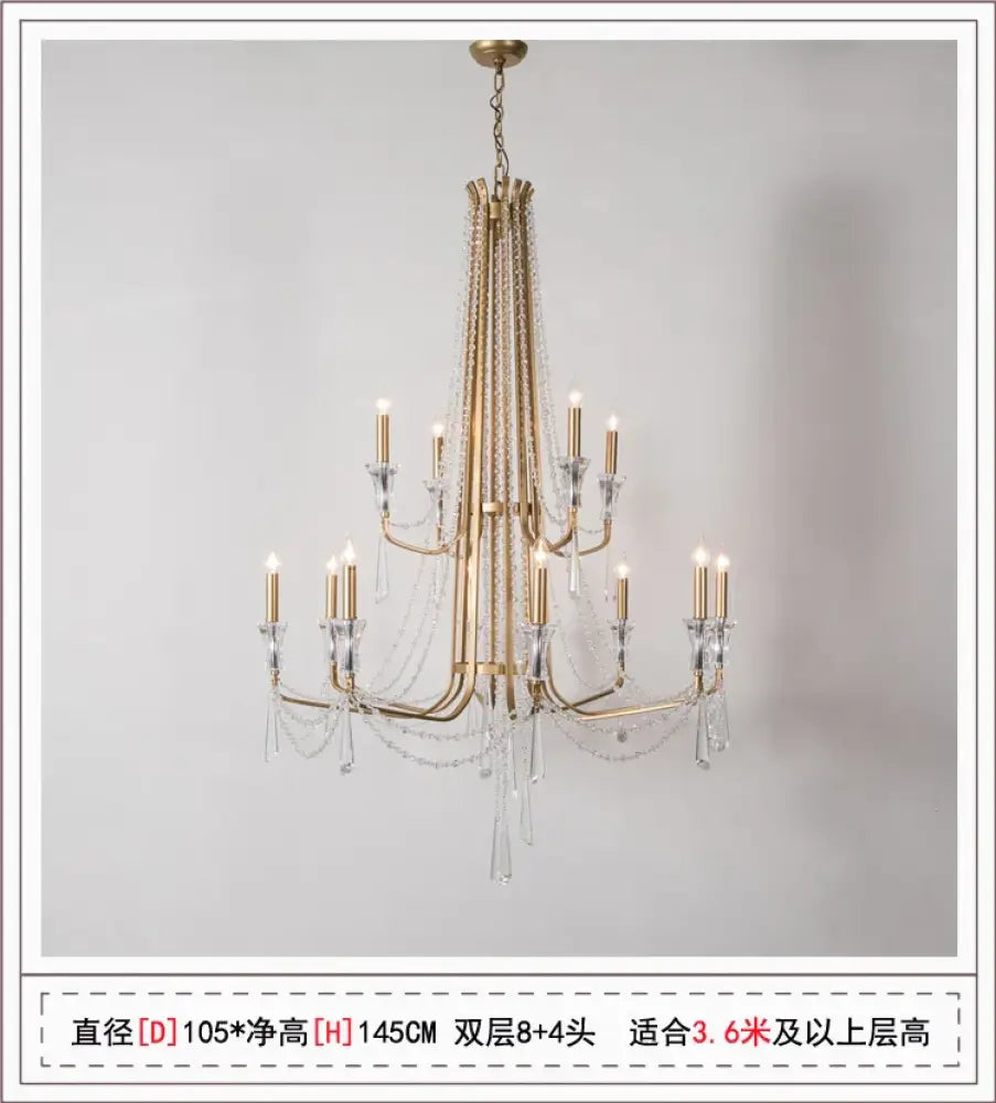 Nordic Style Crystal Chandelier Lighting - Elegance for Your Living Room Ceiling with French Inspired Large Chandeliers, Modern Staircase Lustre Cristal LED Lamp