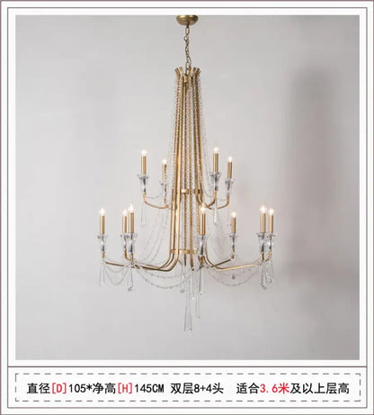 Nordic Style Crystal Chandelier Lighting - Elegance for Your Living Room Ceiling with French Inspired Large Chandeliers, Modern Staircase Lustre Cristal LED Lamp